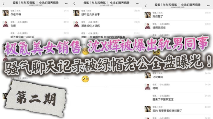极氪美女销售 沈X辉被爆出轨男同事,骚气聊天记录被绿帽老公全盘曝光!