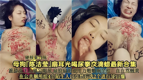 陈洁莹性奴调教重口合集:耳光抽插饮尿拳交滴蜡,SM虐待高潮全集